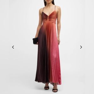 NWT Never Worn A.L.C. Ariya Pleated Open-Back Maxi Dress in Pinkcoco